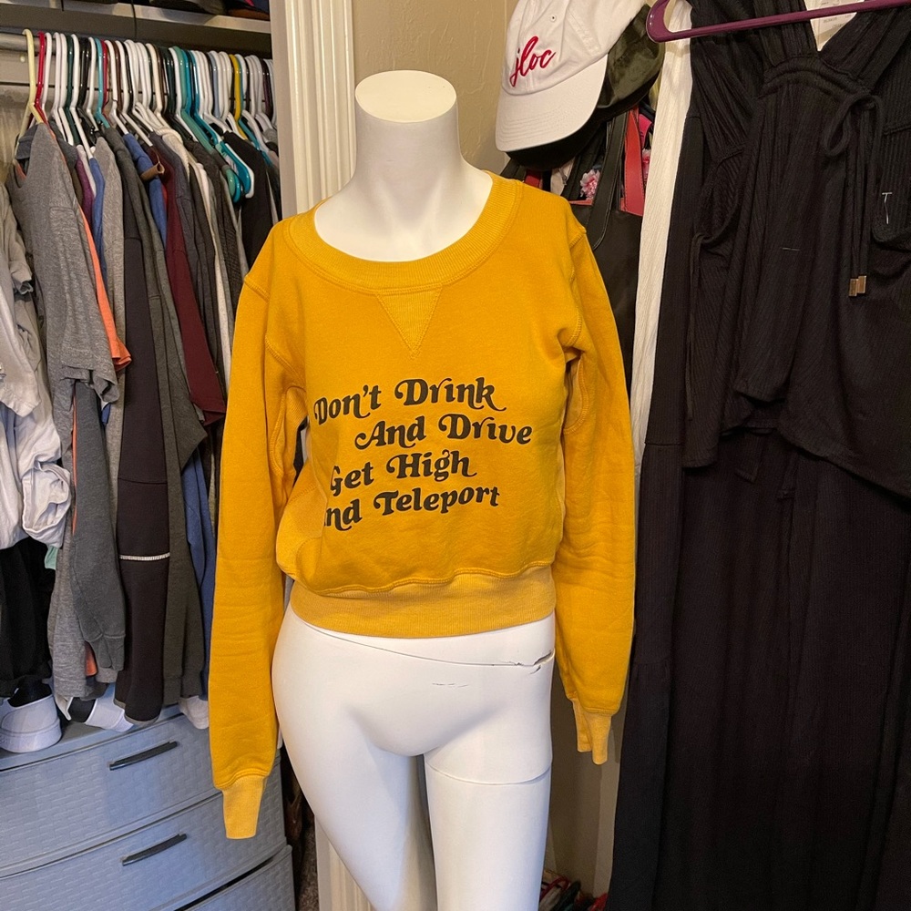 Wildfox Don’t Drink and Drive Crop Sweatshirt Top
